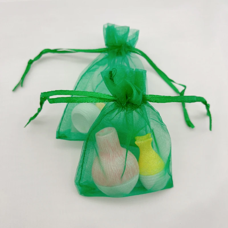 100pcs Sachet Pouches Grass Green Gift Bag Drawstring Organza Bag Green Organza Gift Bags Wedding Packaging Jewelry Storage Bags