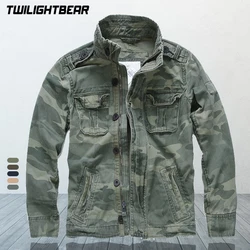 High Grade Men's Jackets Pure Cotton Multiple Pockets Camouflage Tooling Jacket Men Clothing Casual Jacket Coat