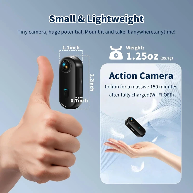 4K Mini Waterproof Camera with WiFi Wireless Portable Wearable Body Cam for Moto Bike Travel Helmet  Outdoor Sports Vlog Shoots view 2