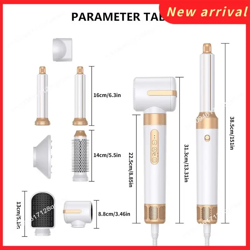 N89R 7 In 1 Multifunzionale Styler Bigodino Arricciatura Automatica Asciugacapelli 1400W Potente Piastra Per Capelli Set Spina DEGLI STATI UNITI