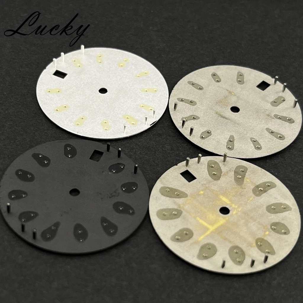 High Quality 28.5mm Fit NH35 NH36 Watch Dial Face Water Ripple Texture Movement Single Calendar Watch Face Repair Accessories