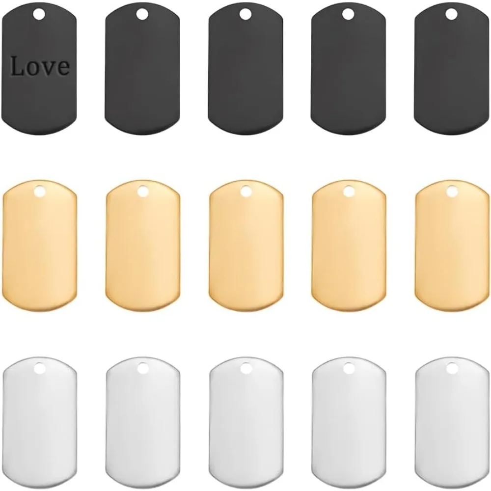 

Rectangle DIY Engraving Blank Tag Solider Blank Base ID Charms 304 Stainless Steel Pet Name Charms Metal Blank Keychain Crafts