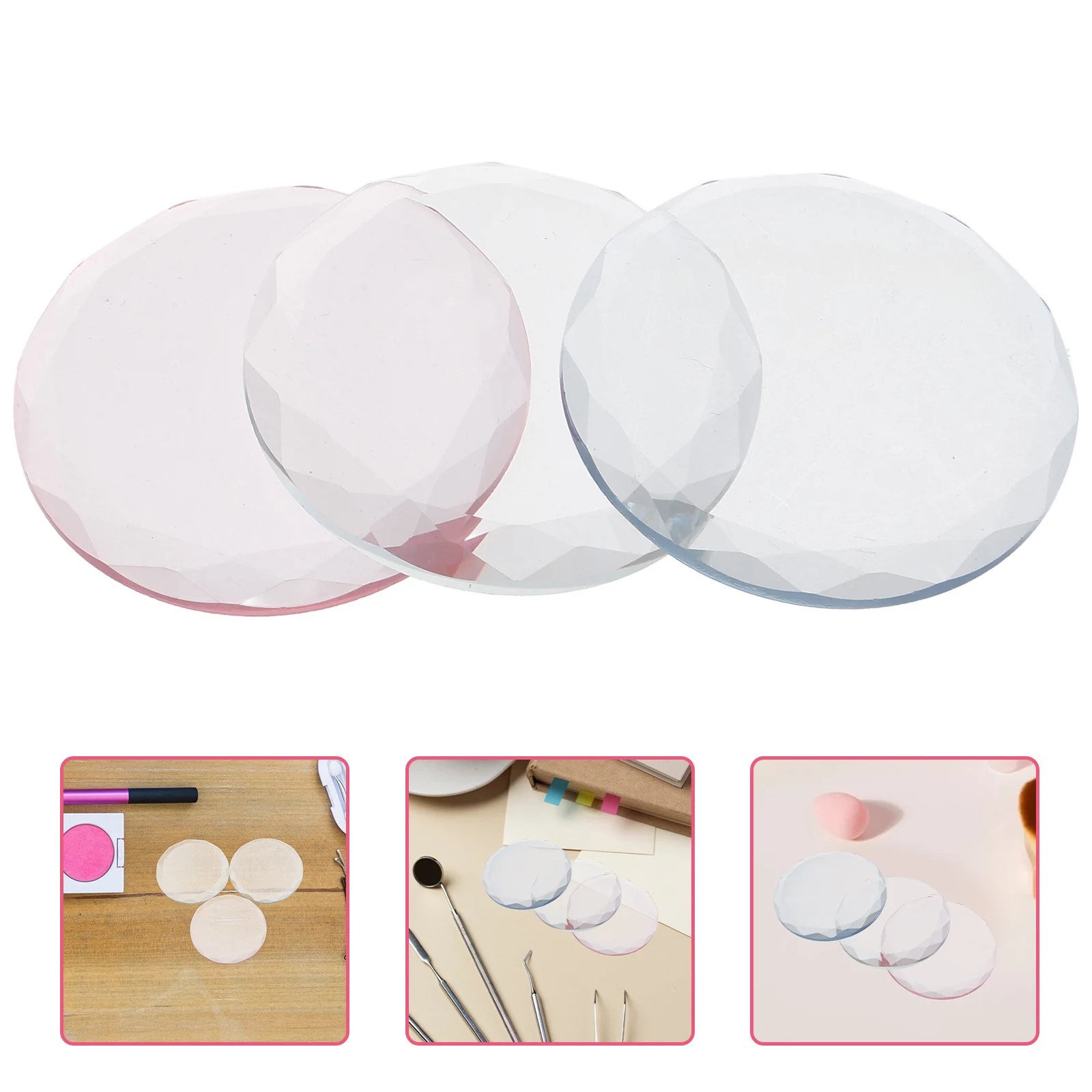 

3Pcs Crystal Lash Organizer Set Eyelash Extension Tray Precision Glass Pallet for False Lashes Secure Hold Easy Clean Design