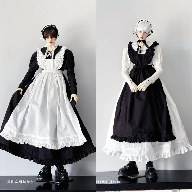 5-piece-set-spot-inventory-1-3-1-4-75cm-maid-costume-doll-clothes-black-white-daily-maid-boys-girls-gifts-toys-doll-accessories