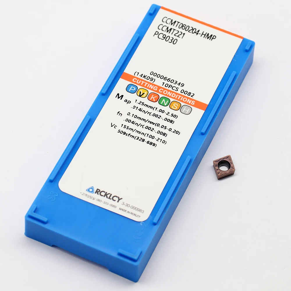 10 Uds CCMT060204 CCMT060208 HMP PC9030 insertos de carburo de alta calidad insertos de herramientas de torneado interno CNC herramienta de último