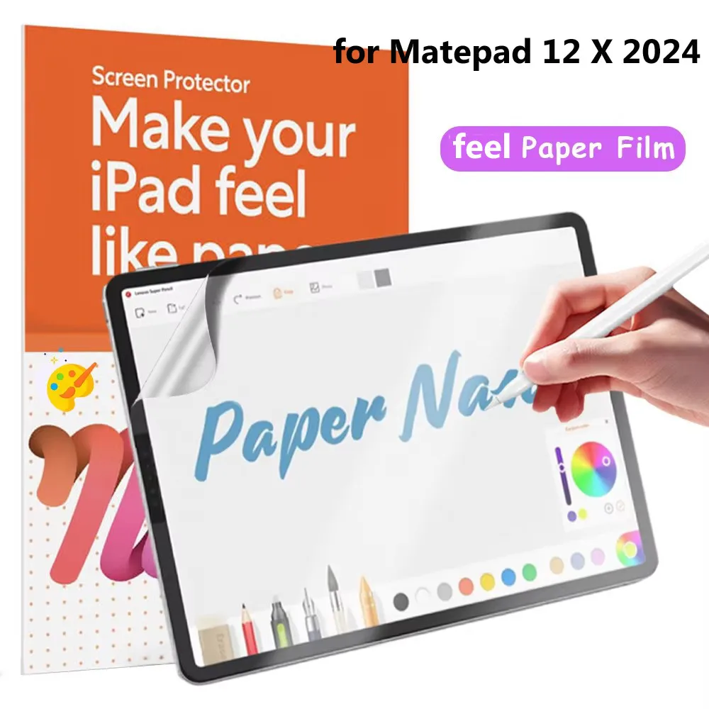 Like Feel Paper Screen Protector for Huawei MatePad 12 X 12inch 2024 Air 12 SE 11 11.5 S T10S T10 SE 10.1 Pro 13.2 12.2 M6 10.8