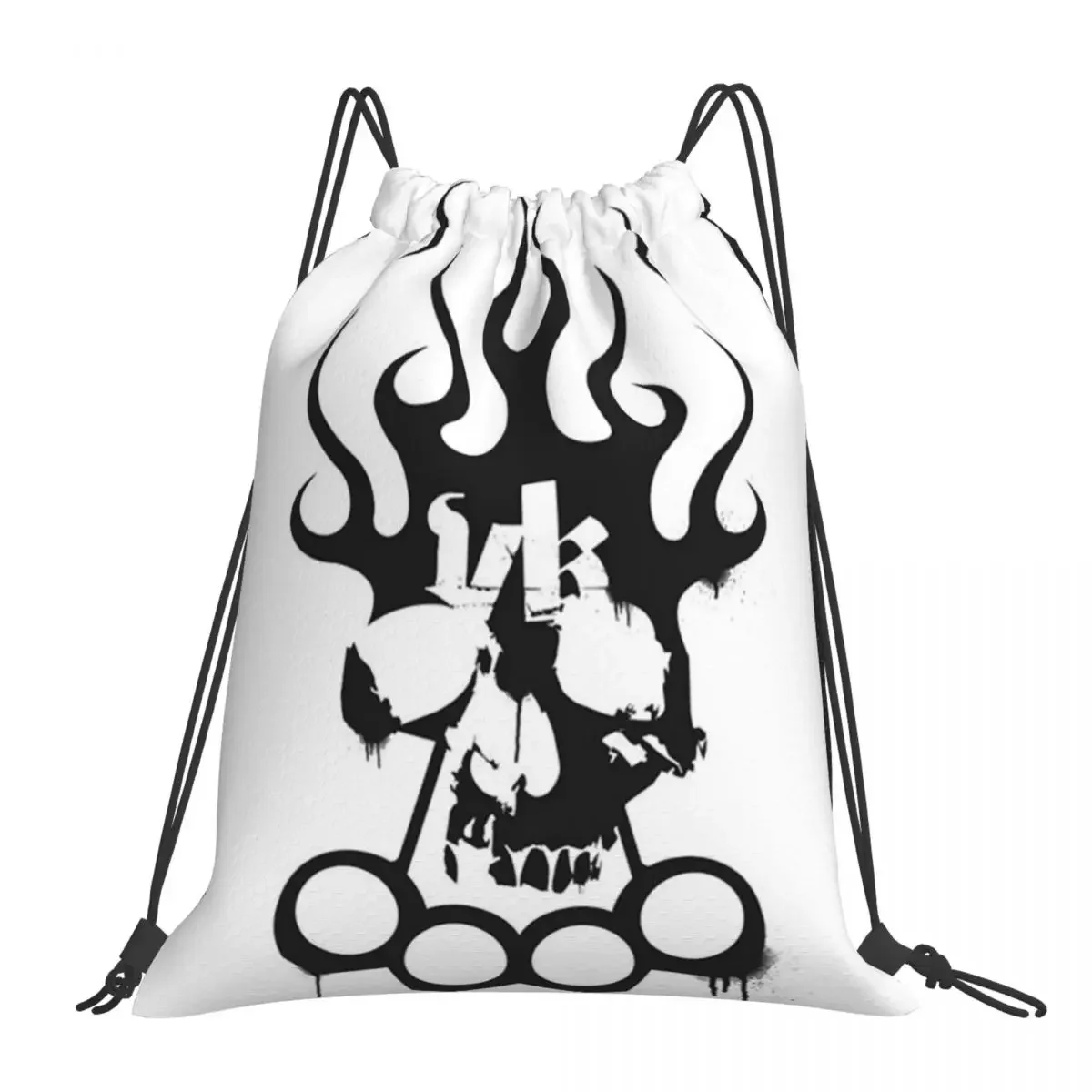 

Kontra K DPK Vollkontakt Totenkopf Schlagring Рюкзаки с логотипом Повседневные портативные сумки на шнурке Спортивная сумка Сумки для книг для путешествий