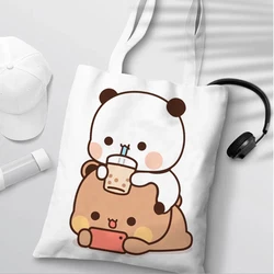 Bubu Dudu Anime Tote Bag borsa per la spesa pieghevole Tote Bag borsa per la spesa riutilizzabile in tela di moda estetica femminile