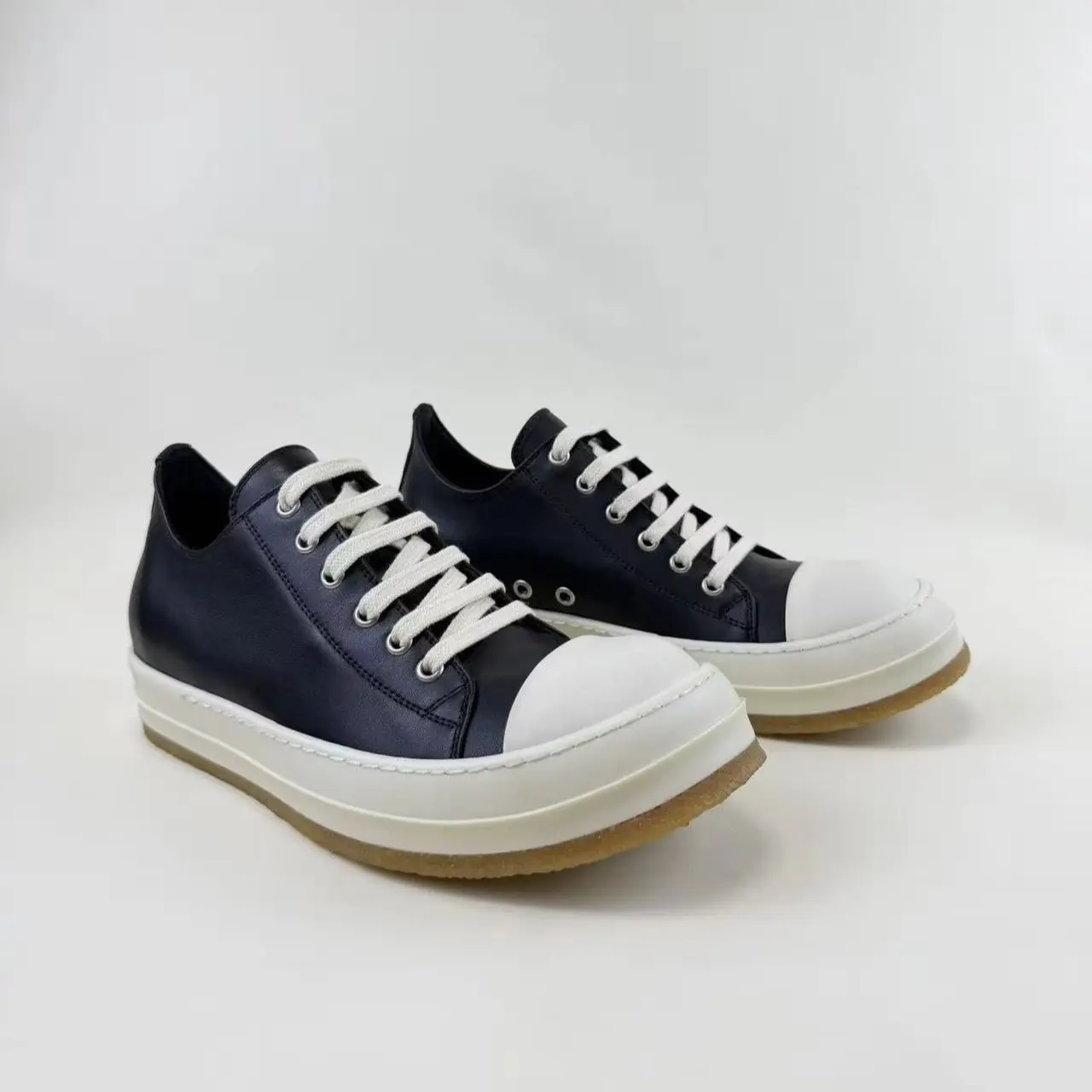 Handmade Sewing Raw Rubber Thick-soled Height-increasing Versatile Flat Casual Trianer Sneaker Ankle Boots