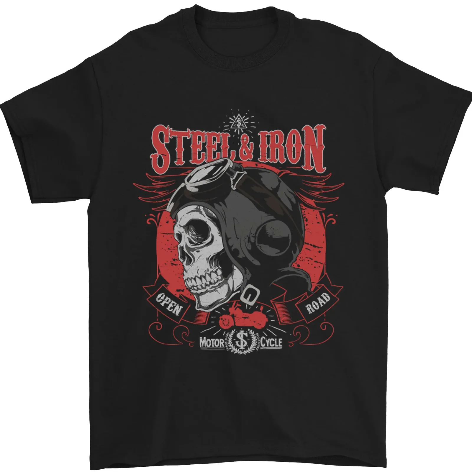 

Steel & Iron Motorcycle Biker Motorbike T-Shirt 100% Cotton O-Neck Short Sleeve Summer Casual Mens T-shirt Streetwear