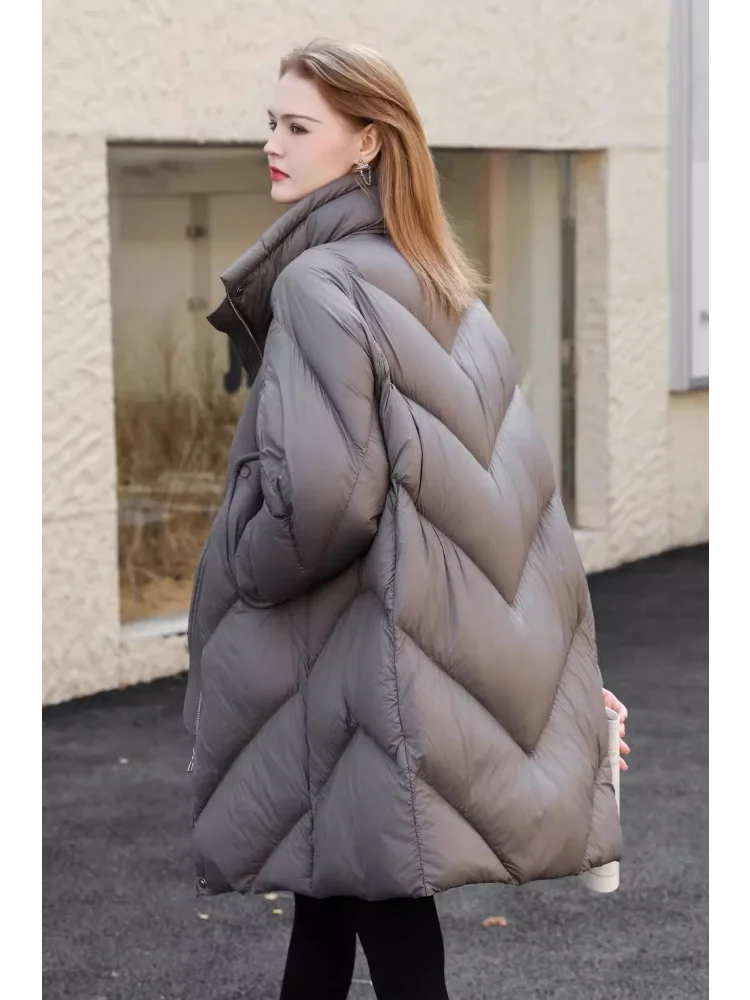 Novo estilo jaqueta acolchoada feminina inverno para baixo jaqueta puffer casaco pato branco grosso casacos quentes para baixo jaqueta estofamento outwear