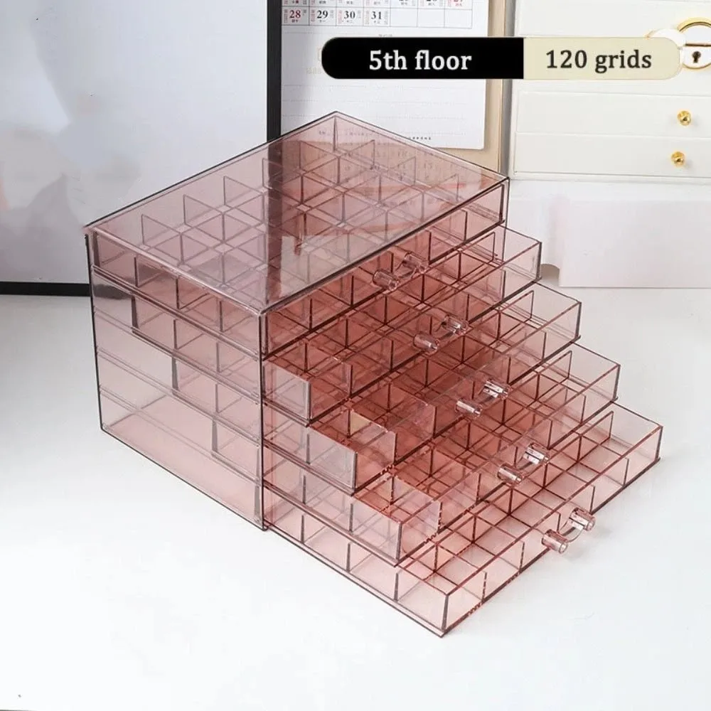 

120Grids Jewelry Storage Box Acrylic Drawer Style Jewelry Transparent Box Necklace Bracelets Dustproof Jewelry Sorting Box