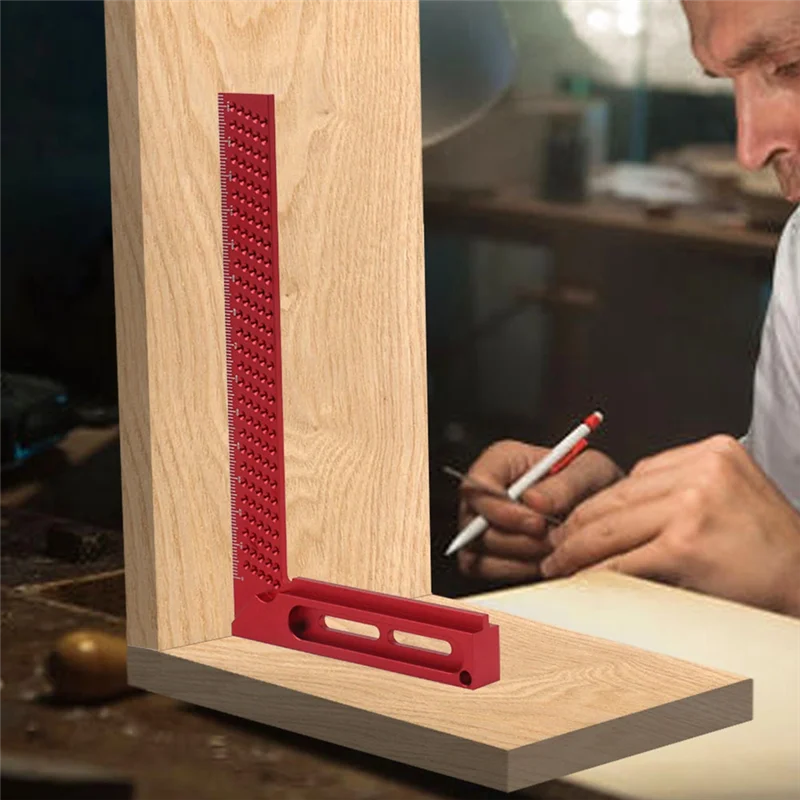 

A45I линейка для отверстий, маркировочная линейка, плотницкий инструмент, износостойкий алюминиевый сплав, деревообрабатывающий аксессуар, многофункциональная линейка 45/90 градусов