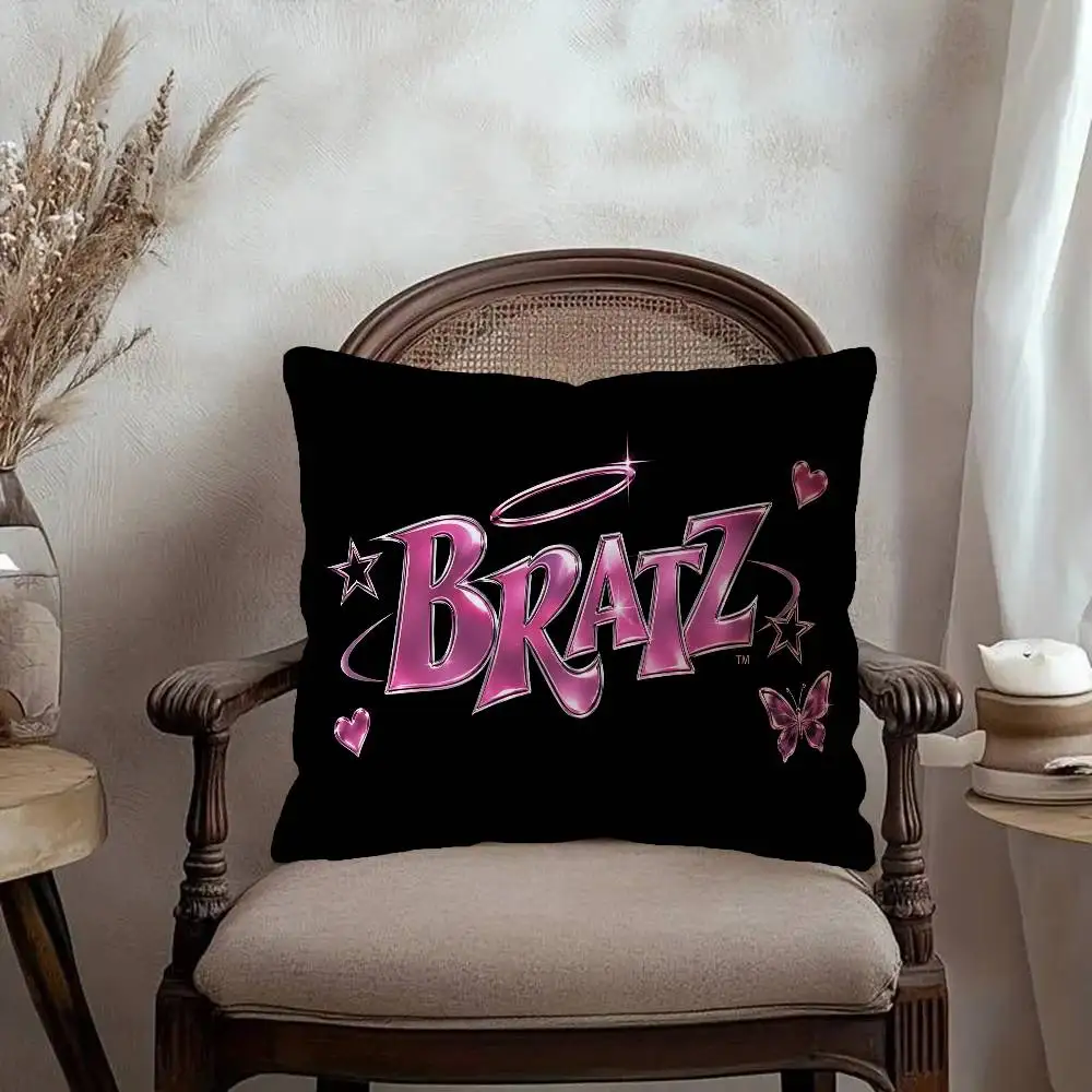 Cartoon B-Bratzs Cushion Cover Inches Farmhouse Decor Home Throw Pillow Covers for Couch Decorations