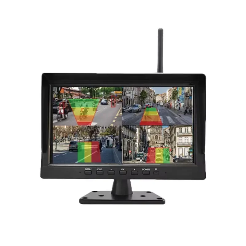 Hot-Selling 10.1 Inch Wireless Quad Split Night View Backup Reversing Waterproof Camera BSD System for Truck Van