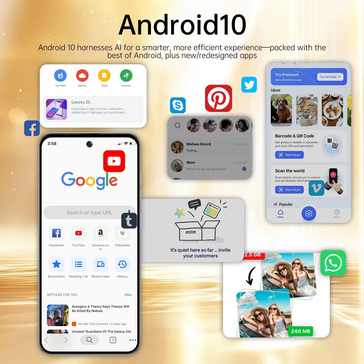 IVMI Note15 Pro Smartphones Android Dual SIM 6.6" 3GB RAM 16GB ROM 5+13MP WIFI GPS Google Play Store 4G Face ID Mobile Phones