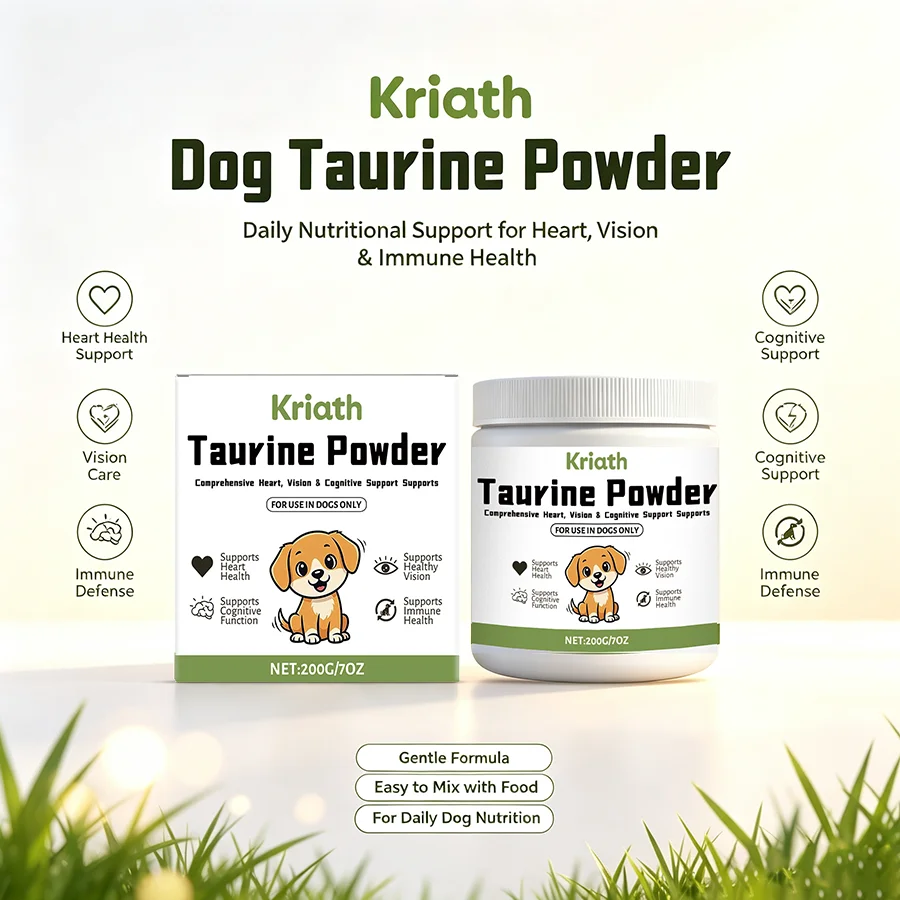 Taurine Powder for Dogs Daily Nutritional Supplement Heart Eye Oral Care Support Dog Probiotics Multivitamins Minerals 200g