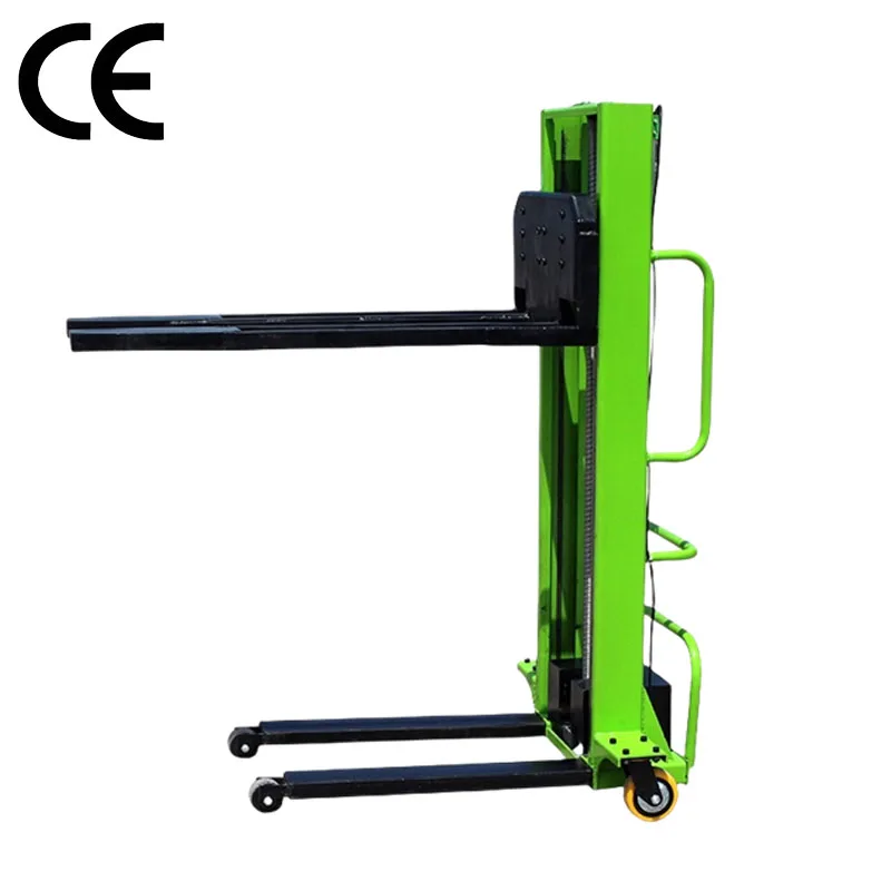 Lithium Battery Forklift Walkie Full Electric Self Loading Stacker 1.6m 500kg Portable Pallet Stacker Forklift