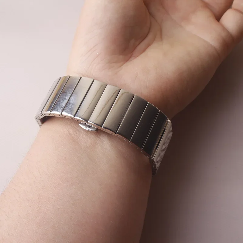 Uhrenarmbänder für Breit Omega Mesh-Uhrenarmband, Länge anpassen, Zubehör, 18 mm, 20 mm, 22 mm, 24 mm, Silber, Schwarz, Gold, besonders neu