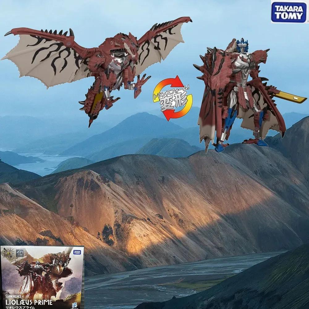 

IN stock Original TAKARA TOMY Transformers "Monster Hunter" Fire Dragon Optimus Prime LIOLFEUS PRIME Anime Figure Toys gift
