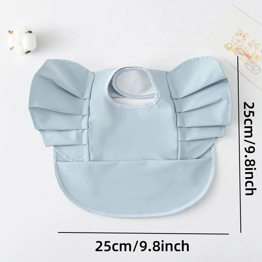 Waterproof Baby Bibs Solid Color Infant Meals Bib Anti-dirty Saliva Bibs with Angel Wings Baby Feeding Stuff Children Smock