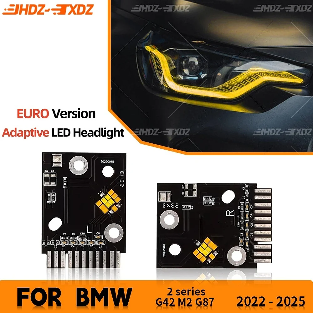 

Yellow Angel Eyes DRL LED Boards For BMW 2 Series G42 M2 G87 2021-24 Adaptive LED Headlight Amber Blue Red Daytime Running Light