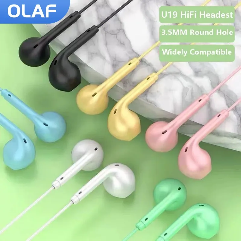 Headphone Kabel portabel 3.5mm, Earbud olahraga musik bebas genggam Headset kabel untuk Xiaomi Huawei Samsung