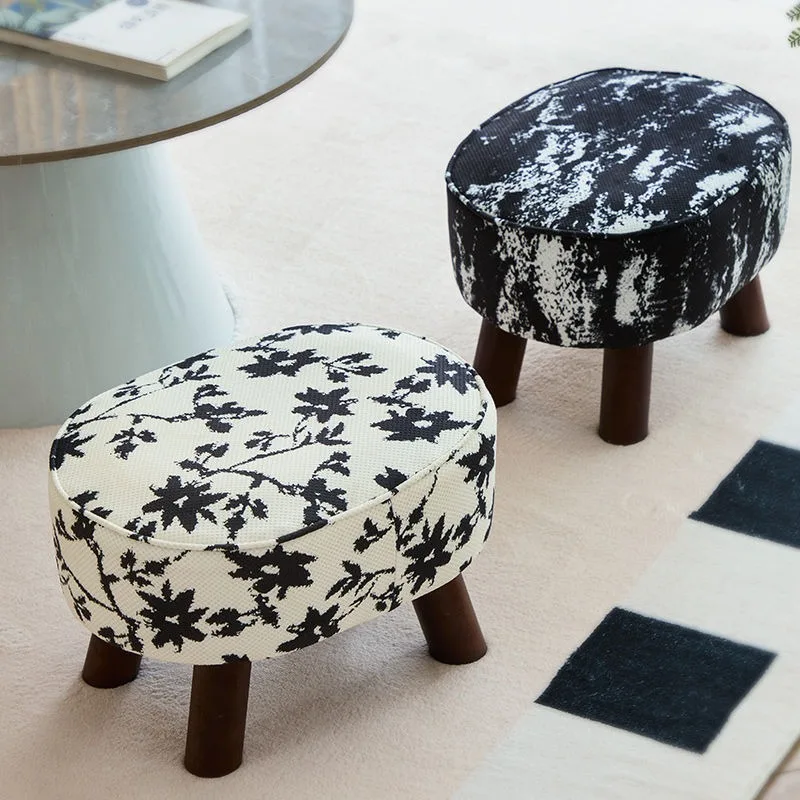 

Низкий табурет в ретро-стиле из массива дерева, маленький табурет для гостиной, подставка для ног к дивану