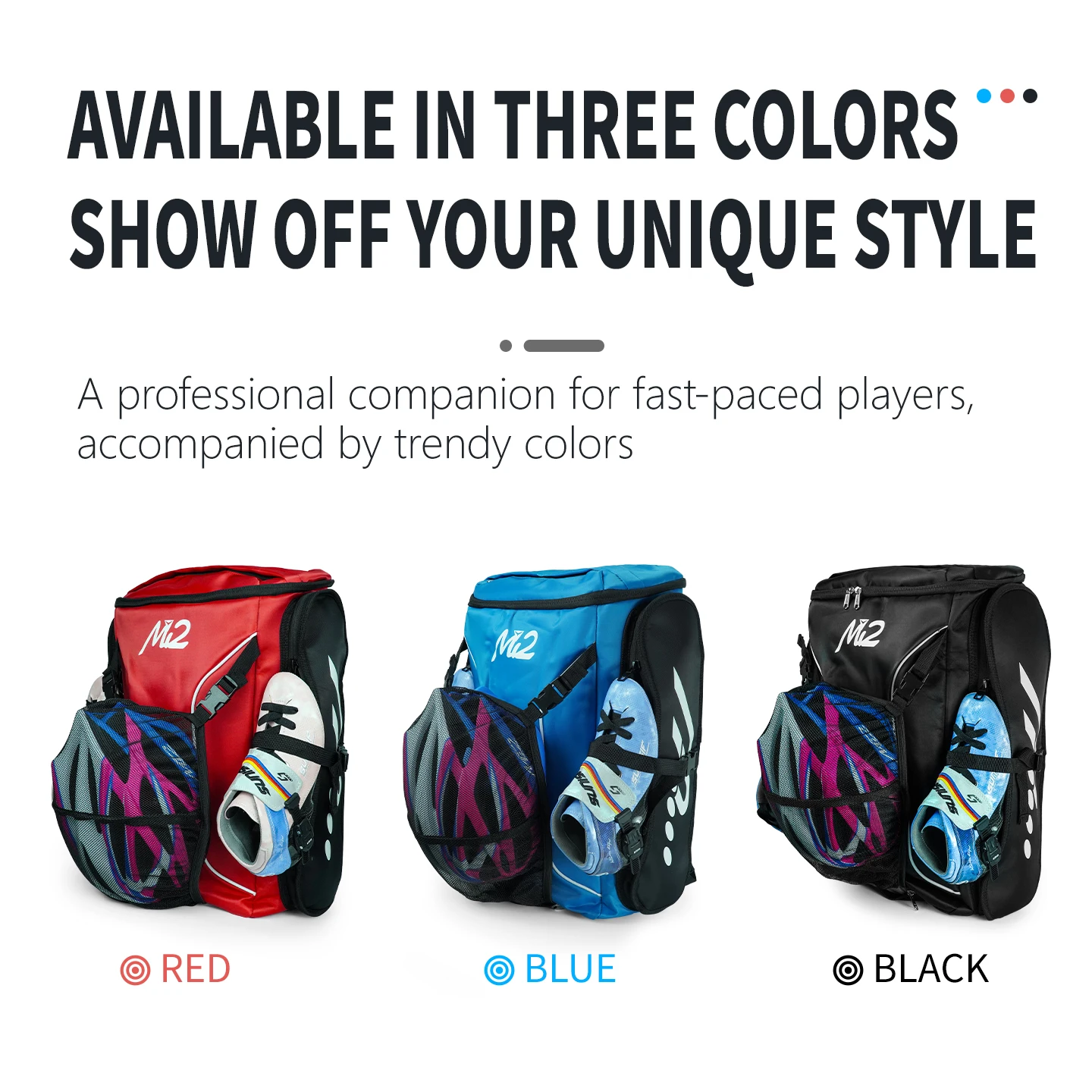 Roller Ice Hockey Skate Backpack for Inline Quad Speed Skating