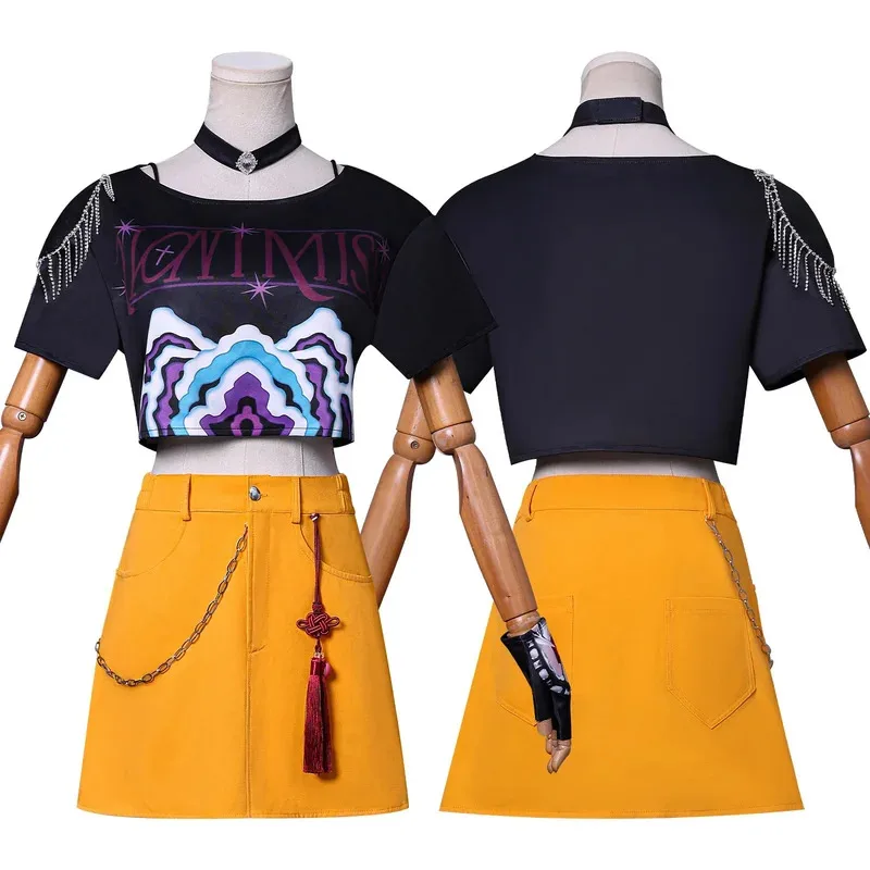 

AIAI 2025K-Pop Mira Rumi Zoey Demon Hunters Косплей Костюм Парик для Женской Одежды Kpop Девушка Группа Идол Наряд Хэллоуин Карнавал