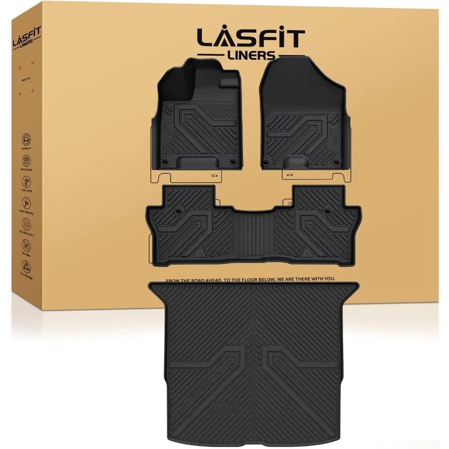 

AllWeather TPE Custom Fit Floor Mats and Trunk Mat for Honda Passport 20192025 Includes 1st 2nd Row and Cargo Area Mats Durable