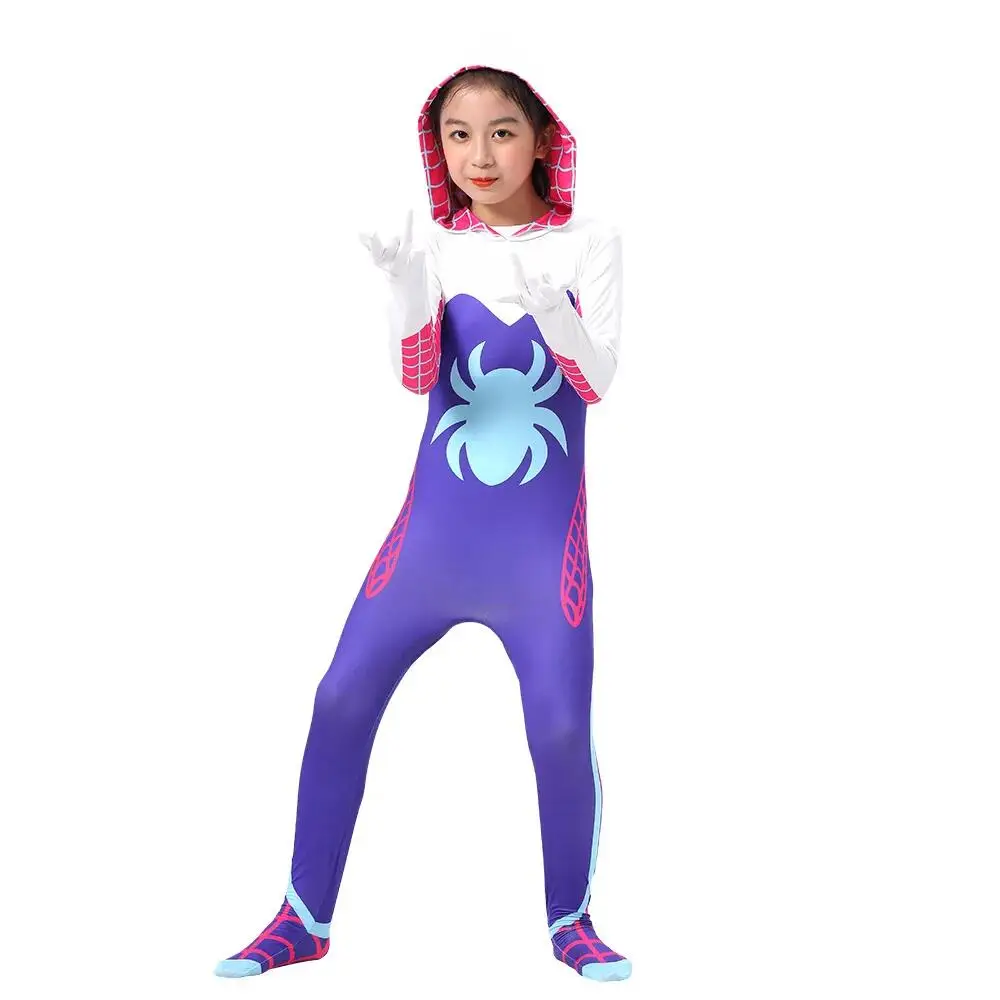 Adult Spider Costume New Gwen Stacy Cosplay Superhero Bodysuit Girls Jumpsuits Halloween Party Clothes