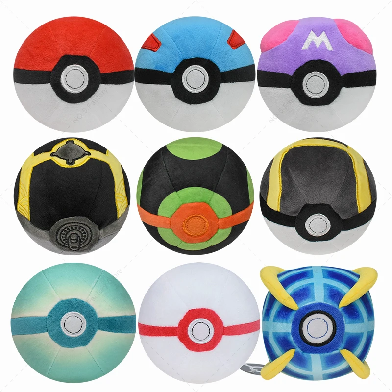 

10pcs/lot Wholesale Pokemon Plush Poke Ball Stuffed Toy Master Ball Great Ball Beast Ball Dusk Ball Hisuian Ultra Ball Peluche D