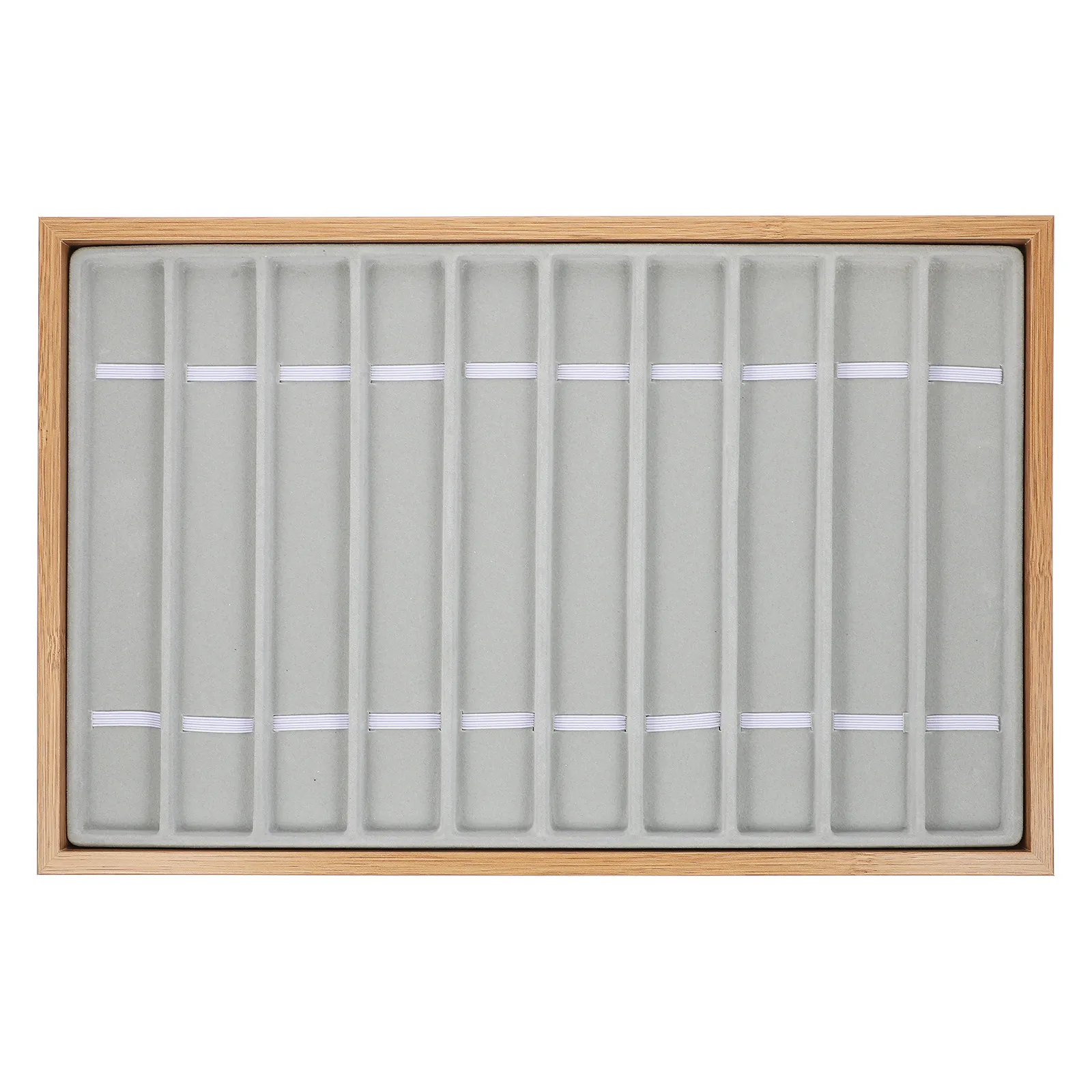 

Elegant Wood Watch Display Tray Flocking Lining Multi Functional Watch Storage Organizer Jewelry Bracelet Plate Necklace