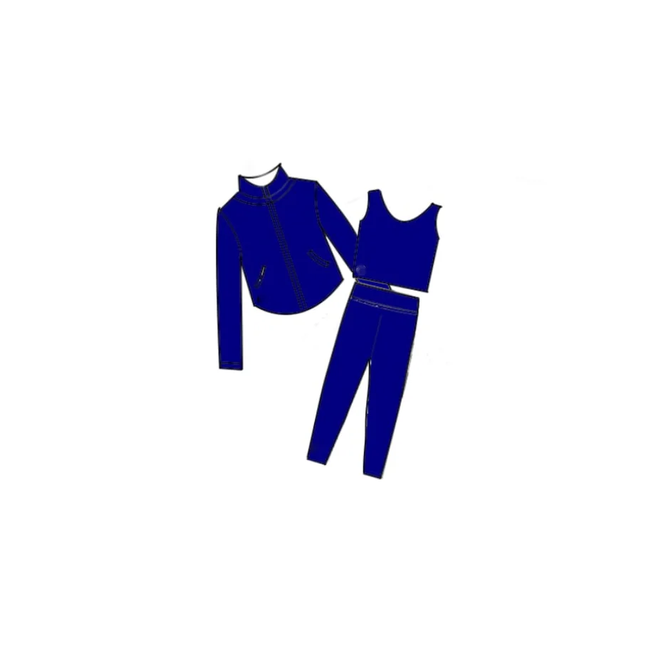 Girls Boutique Jacket Yoga Clothing Long Sleeve Vest Sports Pants 3 Piece Sets Clothing Children's Yoga Suit
