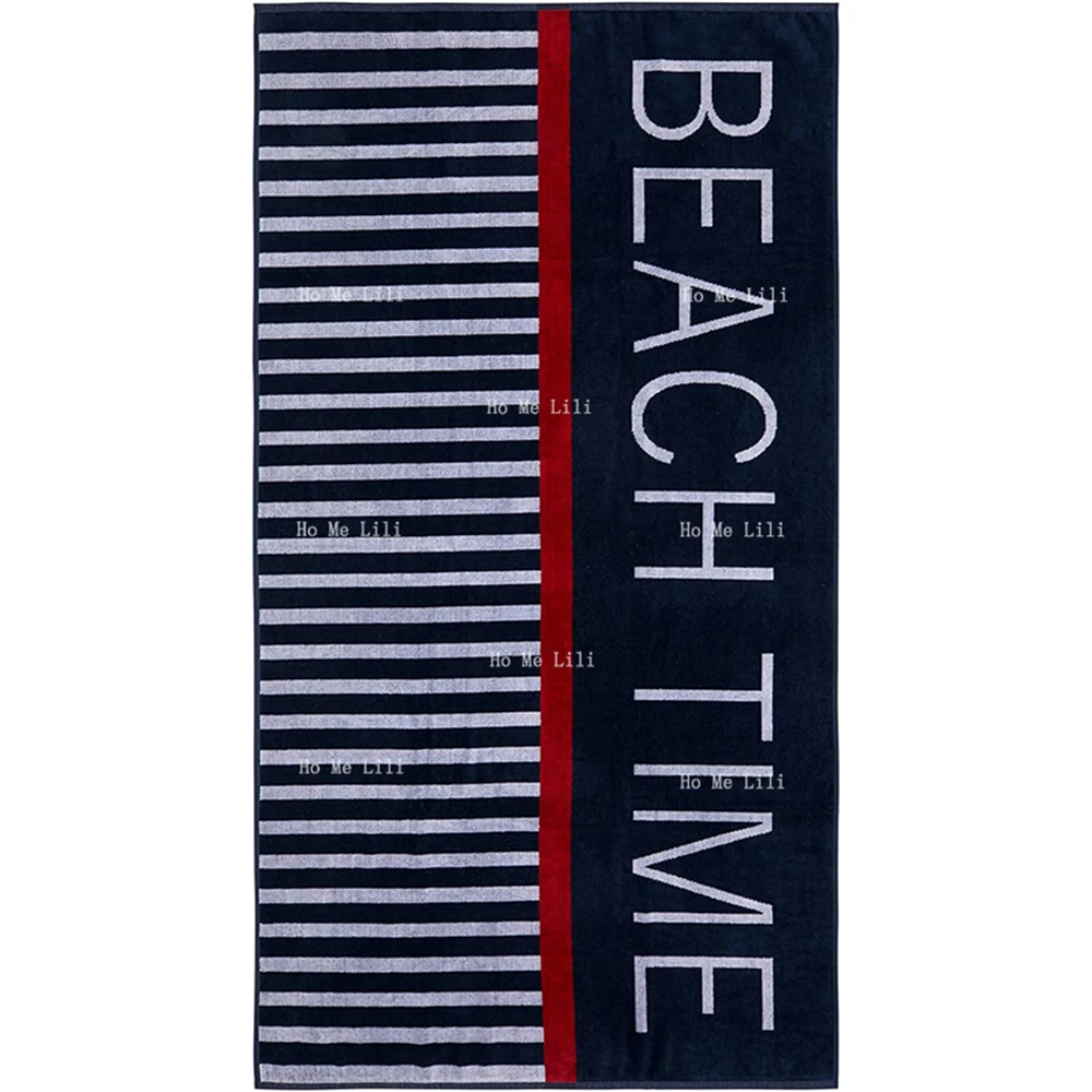 Beach Time Stripe Soft Highly Absorbent Quick-Drying Towel Multipurpose For Bathroom Hotel Gym And Spa