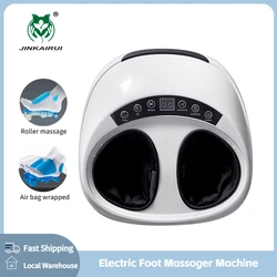 Jinkairui Electric Foot Massage Machine With Heating Kneading Scrapping 4D Full Air Compress Best Gift Whole Family Use EU Plug