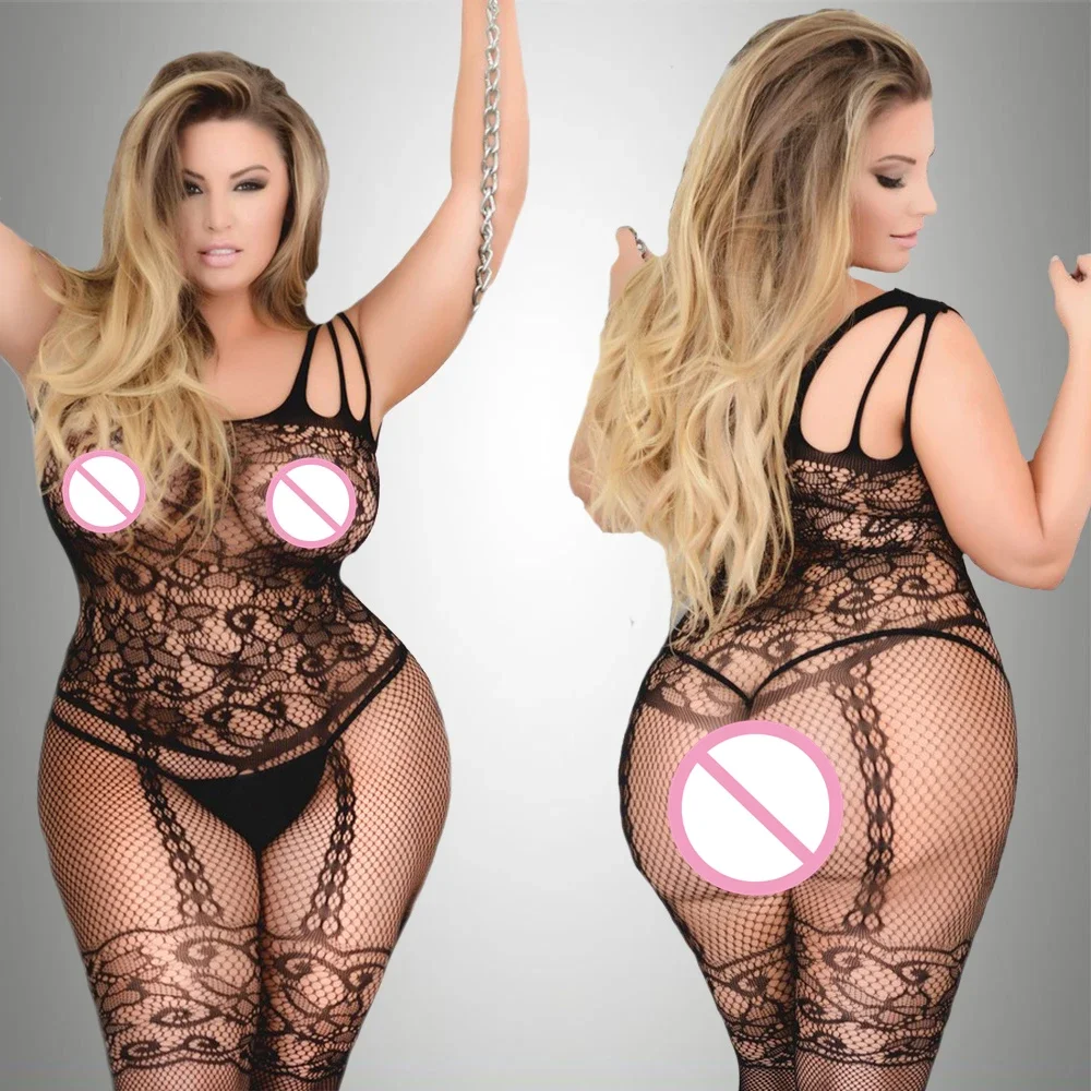 Sisi desain garis baju tidur Sling Lingerie wanita paha tinggi bodystocking Crotchless seksi Bodysuit transparan pesta pakaian klub