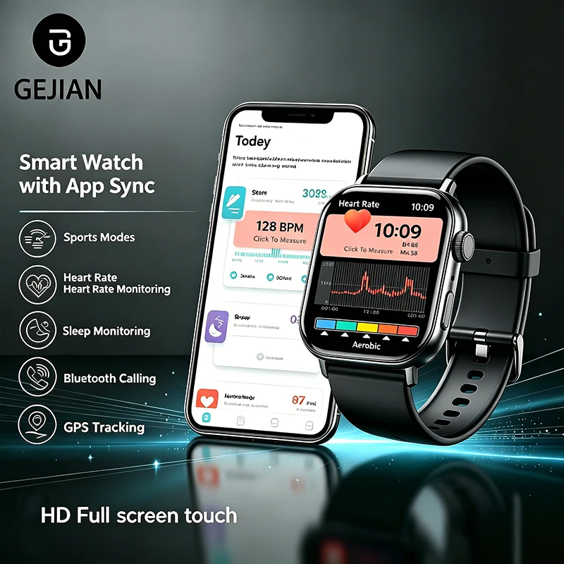 

2026 New 1.75"Health Smart Watch Heart Rate Health Monitoring IP67 Waterproof Smartwatch Multiple Exercise Modes for Android iOS