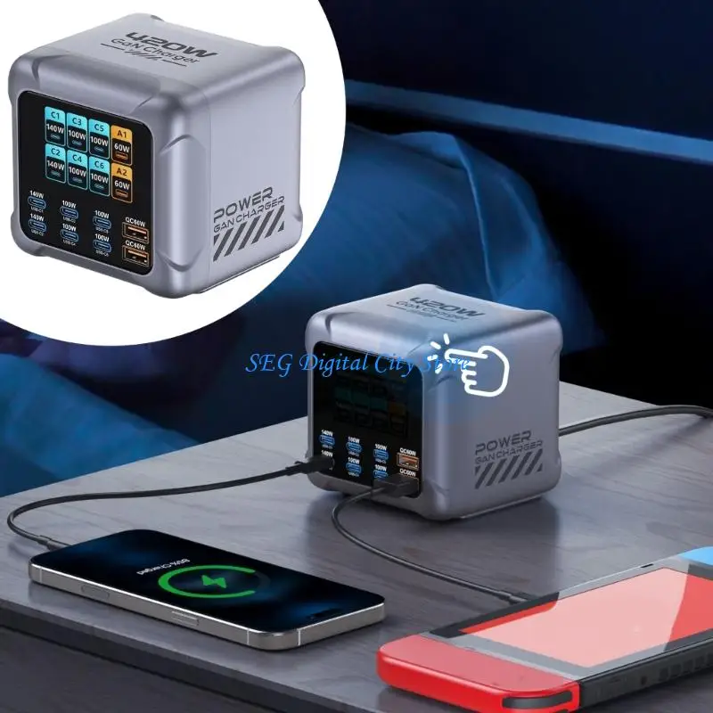 U75B Advanced 420W Charging Station 8 Port Supports for Phones Tablets Laptops