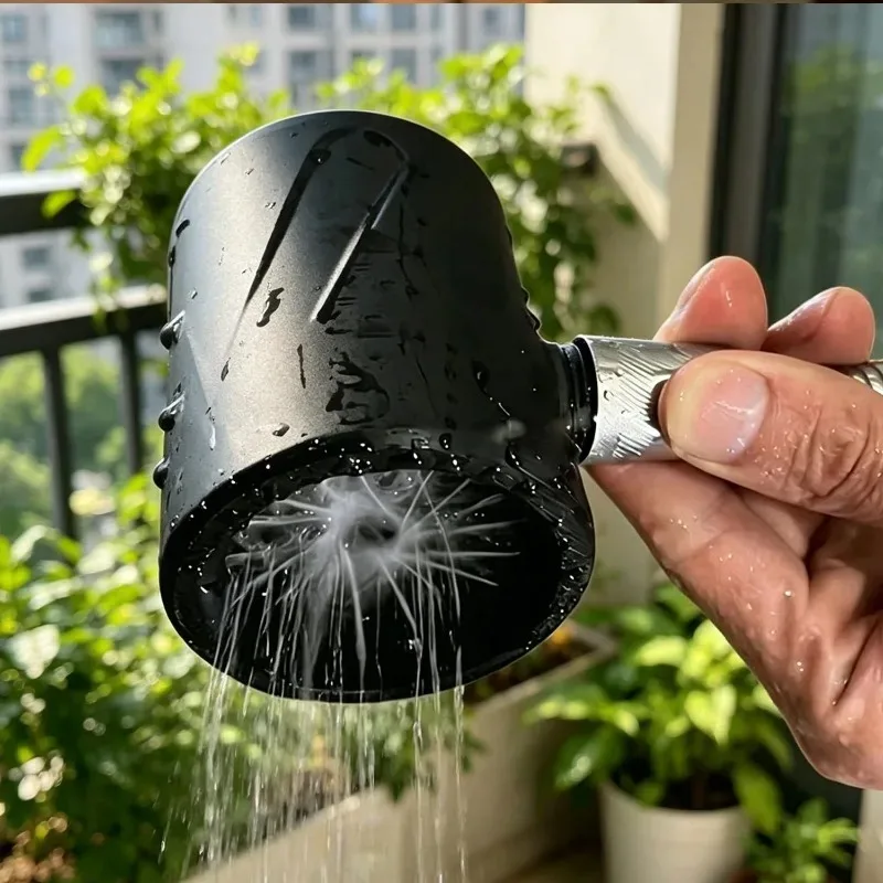 High Pressure Shower Head Handheld Spiral Jet Water Booster Massage Bathroom Sprayer Anti Clog Large Flow Durable Plastic Shower