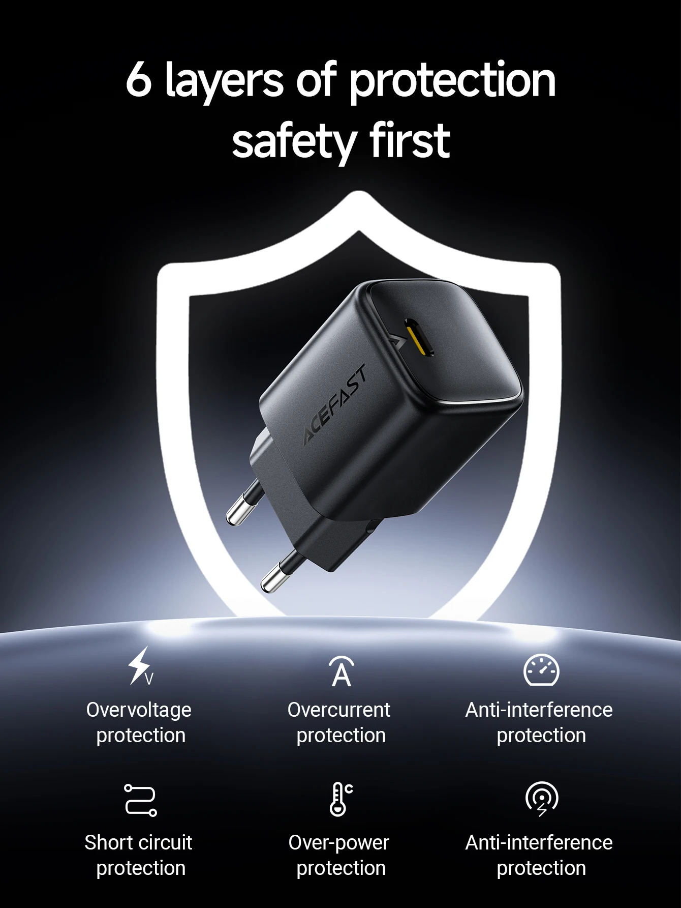 ACEFAST EU GaN PD67W Schnelle Lade USB C Lade Für Xiaomi 15T Pro 17 Pro Max Wand Schnell Lade Adapter für iPhone 17 16 15 – Detail 1