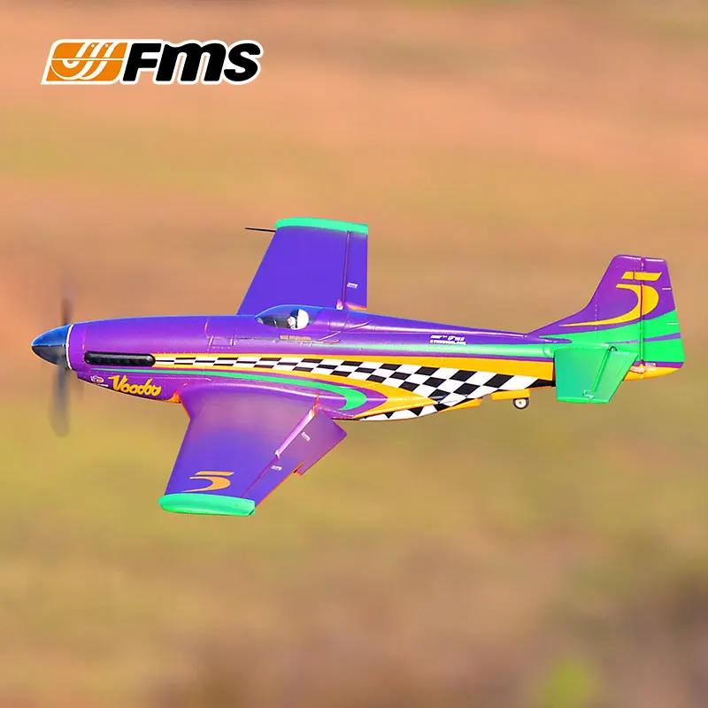 เครื่องบินบังคับวิทยุ FMS P51 Mustang รุ่น 3D Sport ขนาด 1100 มม. แบบปีกตรึง ระบบไฟฟ้า-กลไก สำหรับผู้ใหญ่