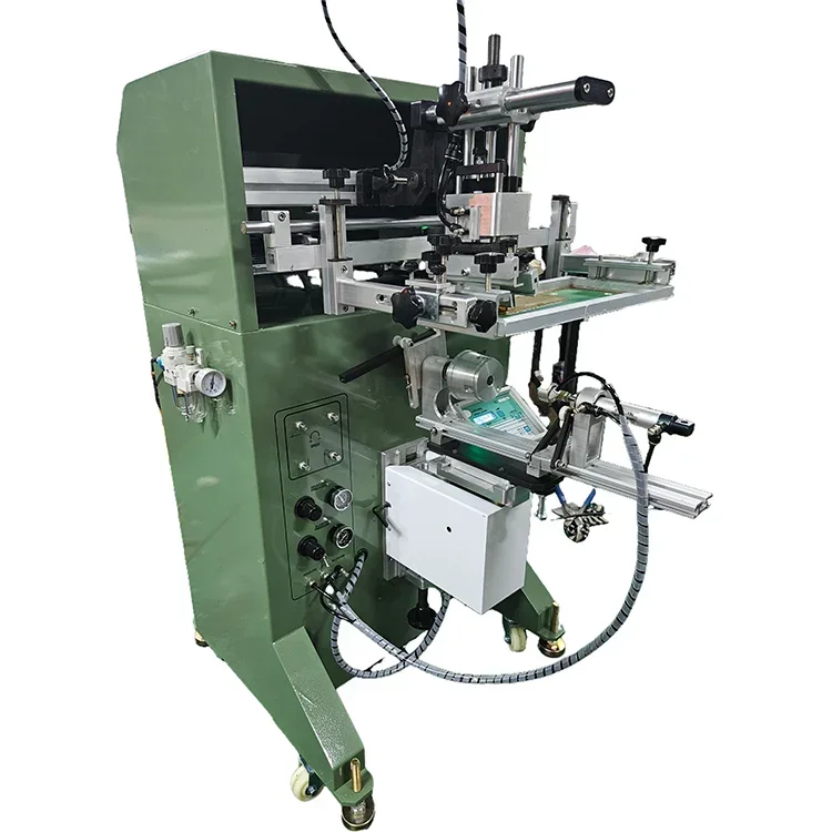 Electric Rotary Flat Screen Printing Machine 2/3/4 Station Silk Screen Printer Machinery With Vacuum Table For Leather Insoles