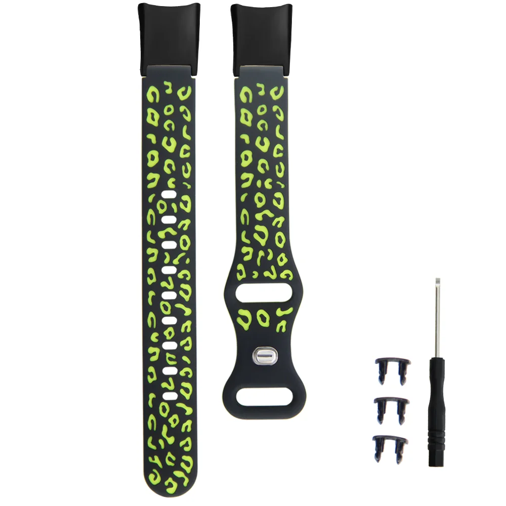 

Leopard Print Watch Strap For Honor Band 4/5 Quick Release Lightweight Silicone Adjustable Fashion Sport Smart Watch Band Unisex