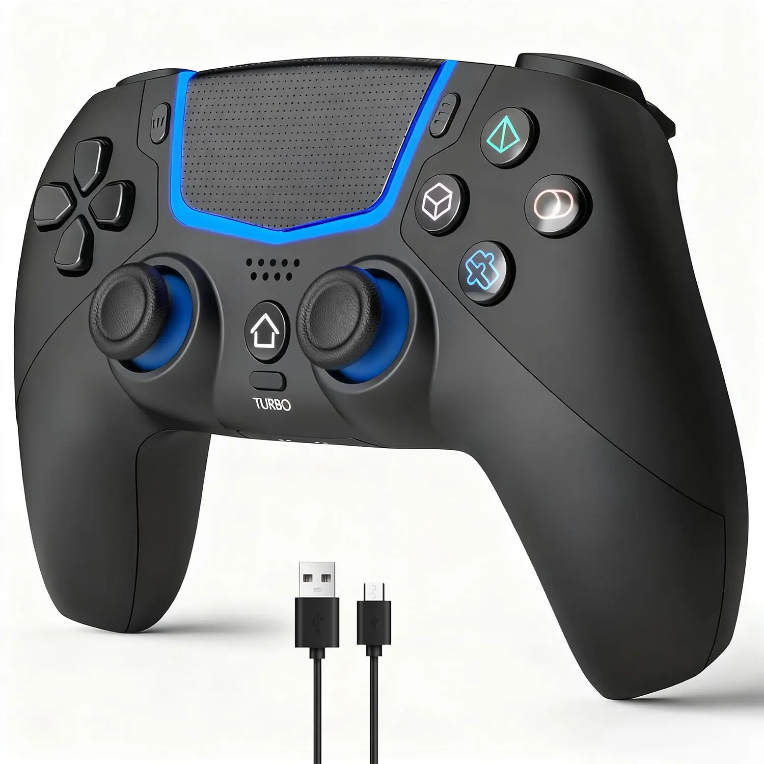 Wireless Controller for PS5, Hall Joysticks Bluetooth Gamepad with LED Light, Turbo, 6-Axis Gyro, Compatible with