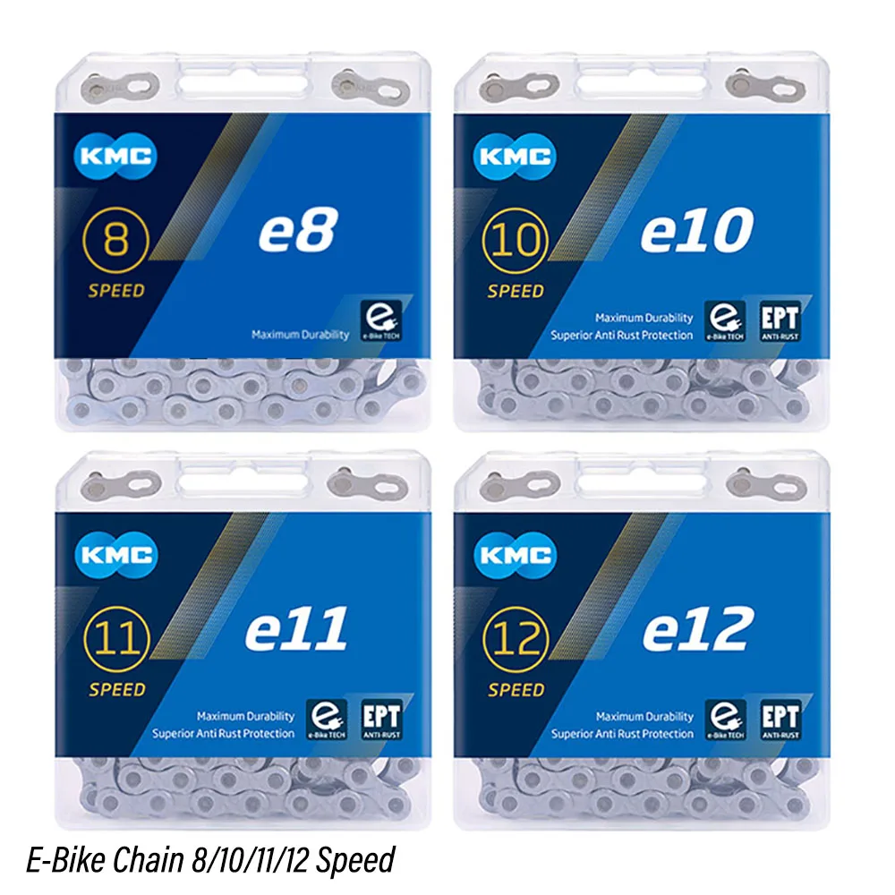 KMC E-Bike Chain E8 E9 E10 E11 E12 Speed 8/9/10/11/12S 130/136L Anti-rust Wear-resistant Electric Sport Bicycle Accessories