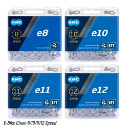 KMC E-Bike Chain E8 E9 E10 E11 E12 Speed 8/9/10/11/12S 130/136L Anti-rust Wear-resistant Electric Sport Bicycle Accessories