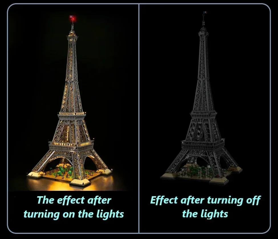 LED Light Kit for 10307 Eiffel Tower Building Blocks Set Bricks Toys for Children(NOT Include the Model) RC Version