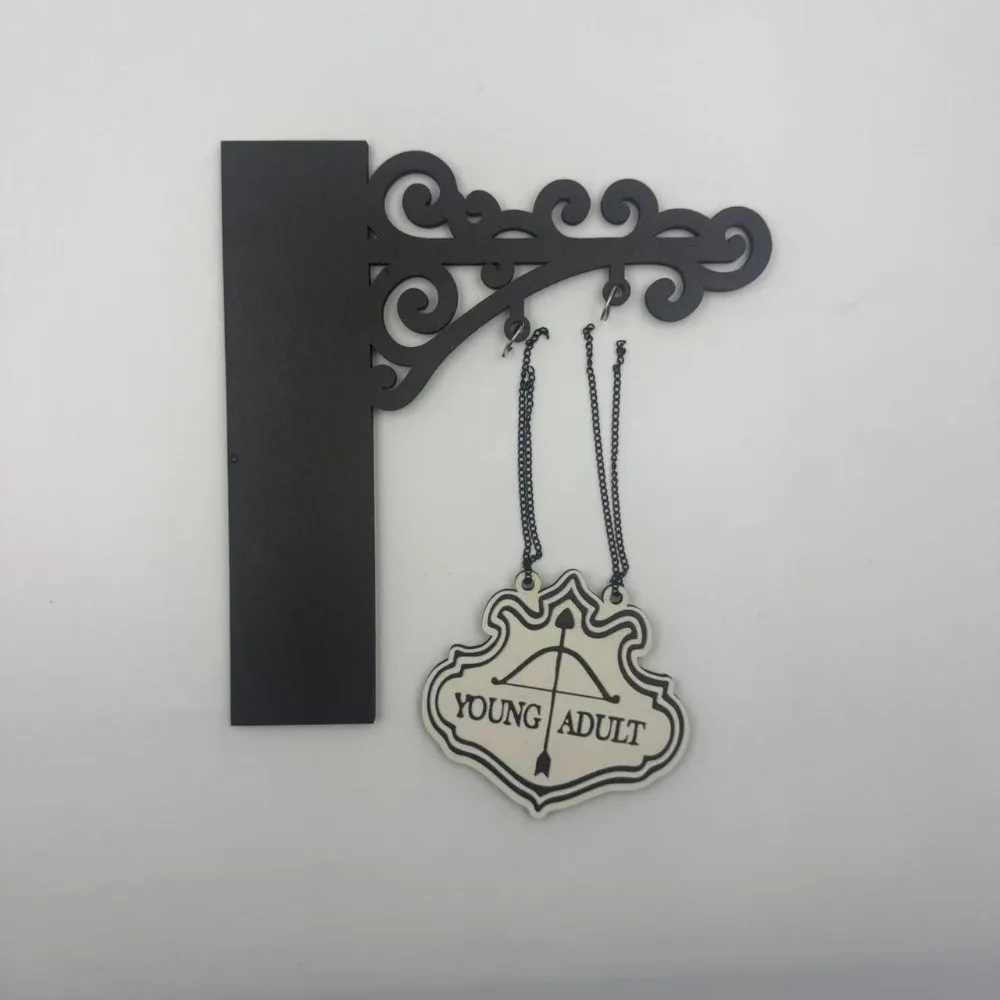 Creative Design Book Nook Sign Lightweight Easy Install Hanging Sign Multi-Purpose Wood Metal Material Shelf Organizer